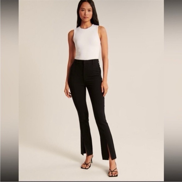 Black abercrombie and fitch split hem trousers - Picture 1 of 5